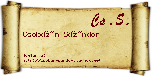 Csobán Sándor névjegykártya