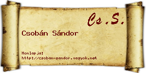Csobán Sándor névjegykártya